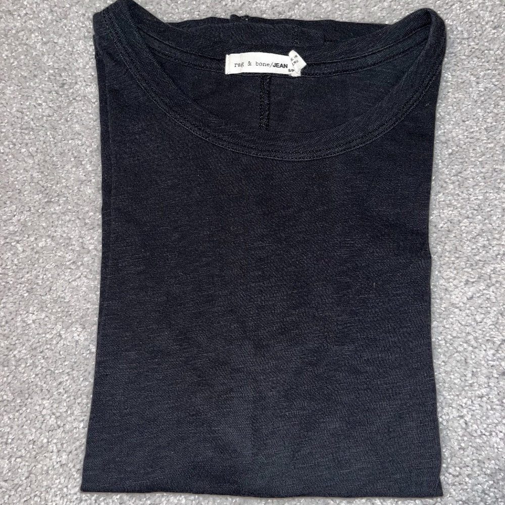 Rag & Bone The Slub Short Sleeve Tee SIZE SMALL, BLACK